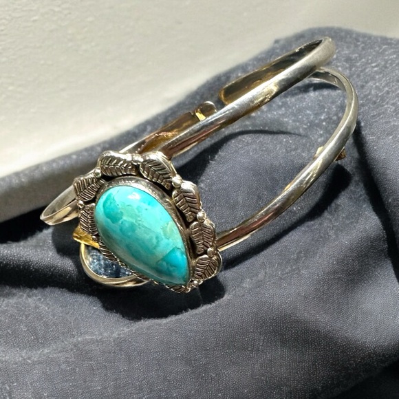 Blue Moon Turquoise Sterling Silver Cuff Bracelet - Picture 5 of 14